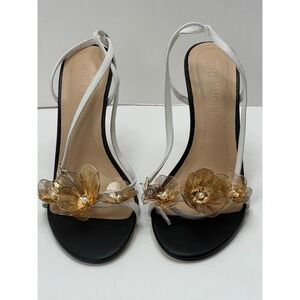 Steve Madden Sheila Floral Embellished Stiletto Sandals Black Multi Size 6.5 NWT